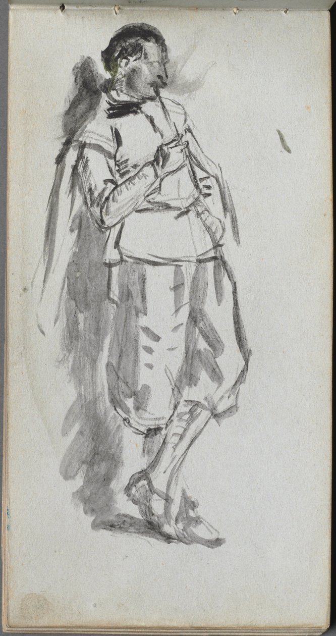 Náčrtník, strana 46: Postava stojícího muže. od Jean Louis Ernest Meissonier