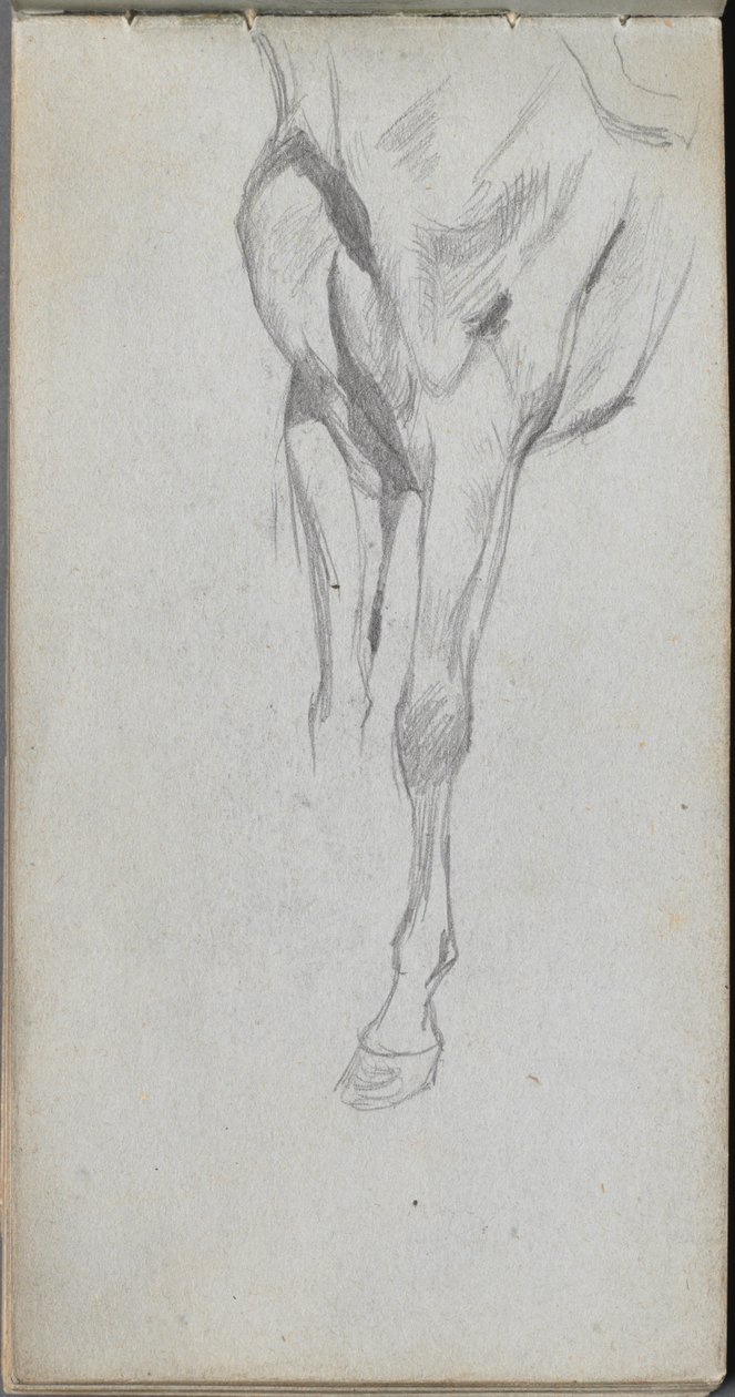 Náčrtník, strana 48: Studie koně. od Jean Louis Ernest Meissonier