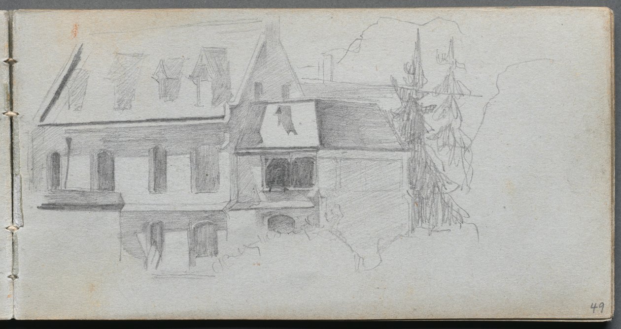 Sketchbook, strana 49: Architektonická studie. od Jean Louis Ernest Meissonier