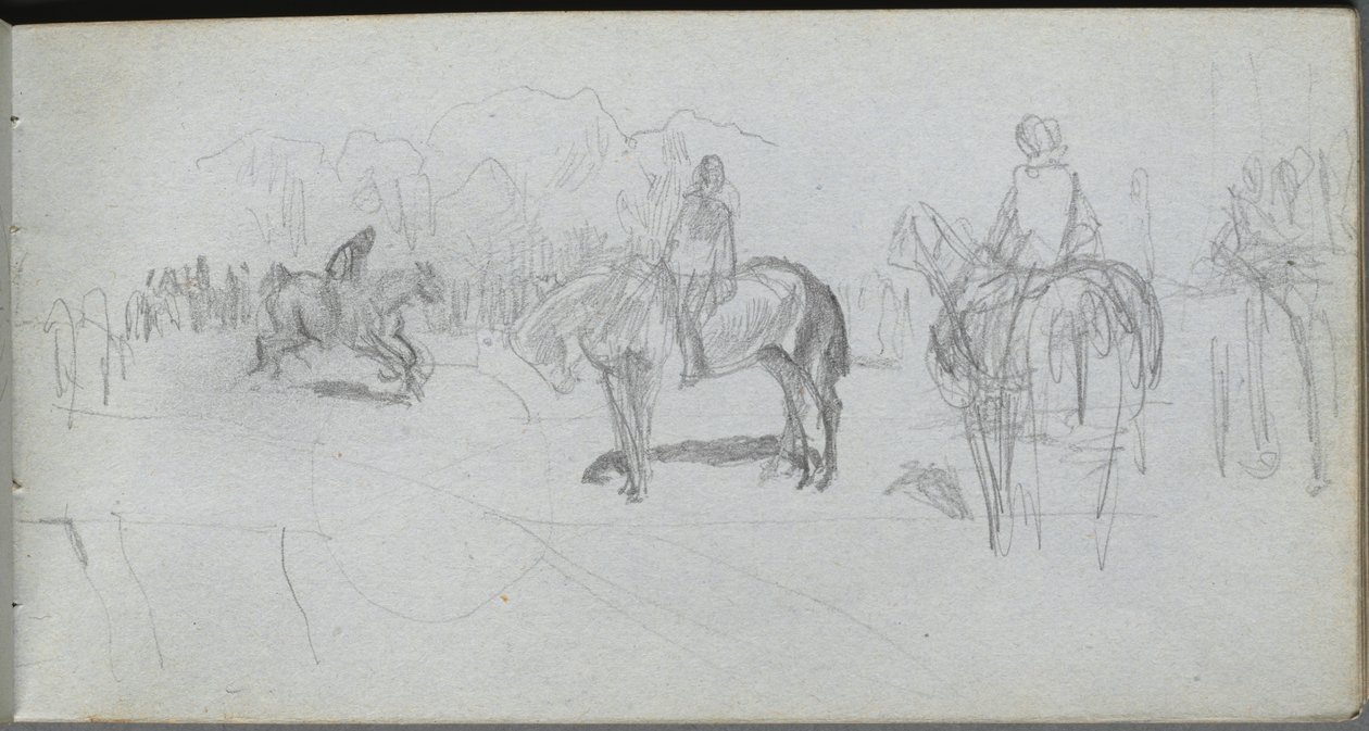 Náčrtník, strana 52: Studie obrázku . od Jean Louis Ernest Meissonier