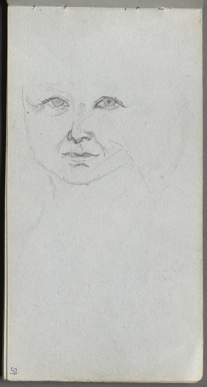 Náčrtník, strana 59: Studie tváře. od Jean Louis Ernest Meissonier