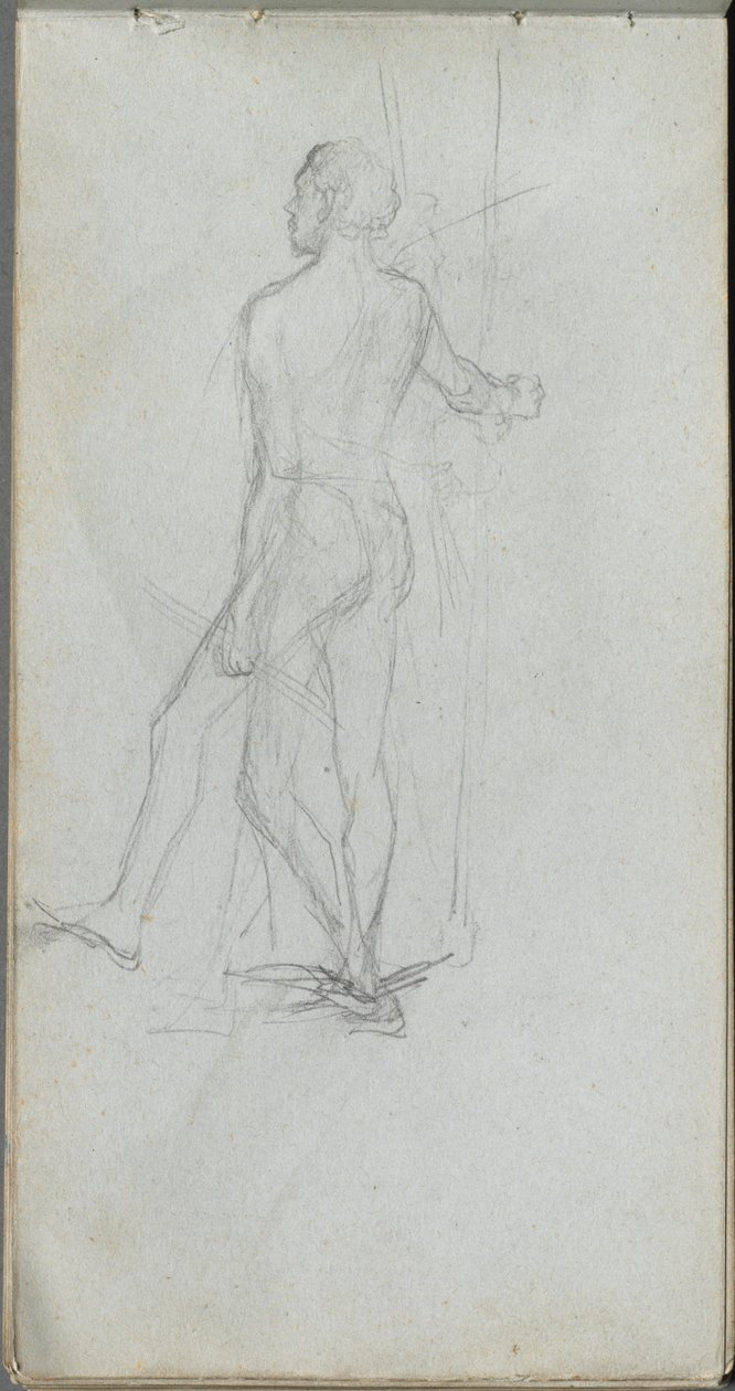 Skicář, strana 60: Studie nahého muže. od Jean Louis Ernest Meissonier