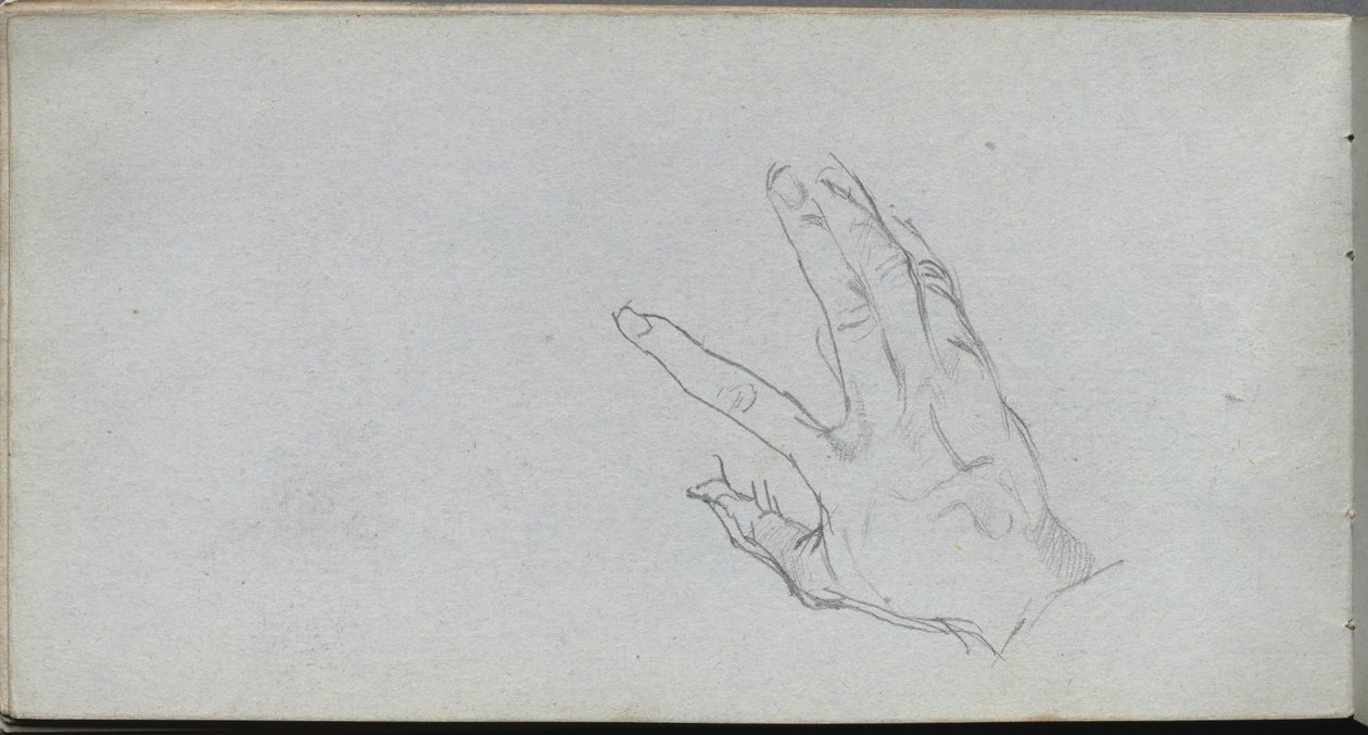 Náčrtník, strana 68: Studie ruky. od Jean Louis Ernest Meissonier