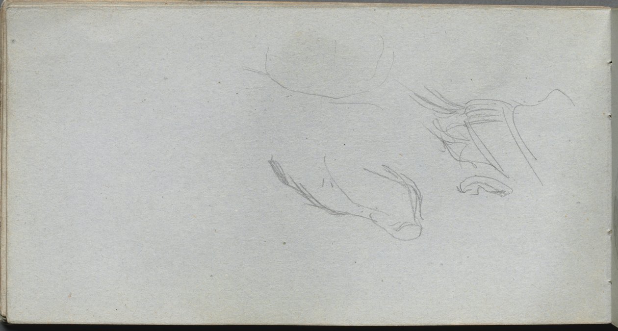 Náčrtník, strana 72: Studie obrázku. od Jean Louis Ernest Meissonier