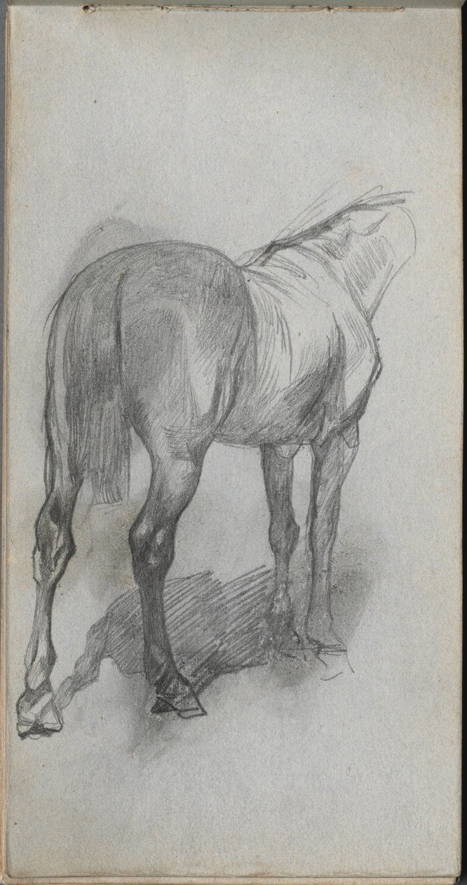 Náčrtník, strana 76: Studie koně. od Jean Louis Ernest Meissonier