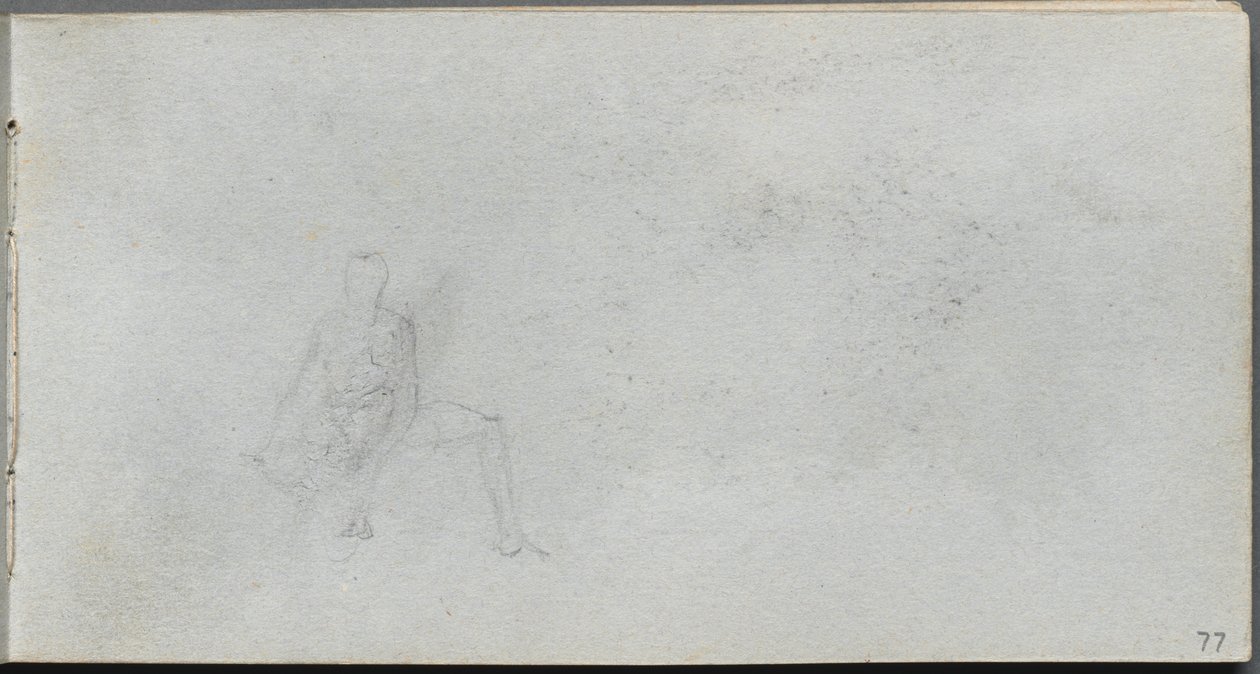 Náčrtník, strana 77: Studie obrázku. od Jean Louis Ernest Meissonier