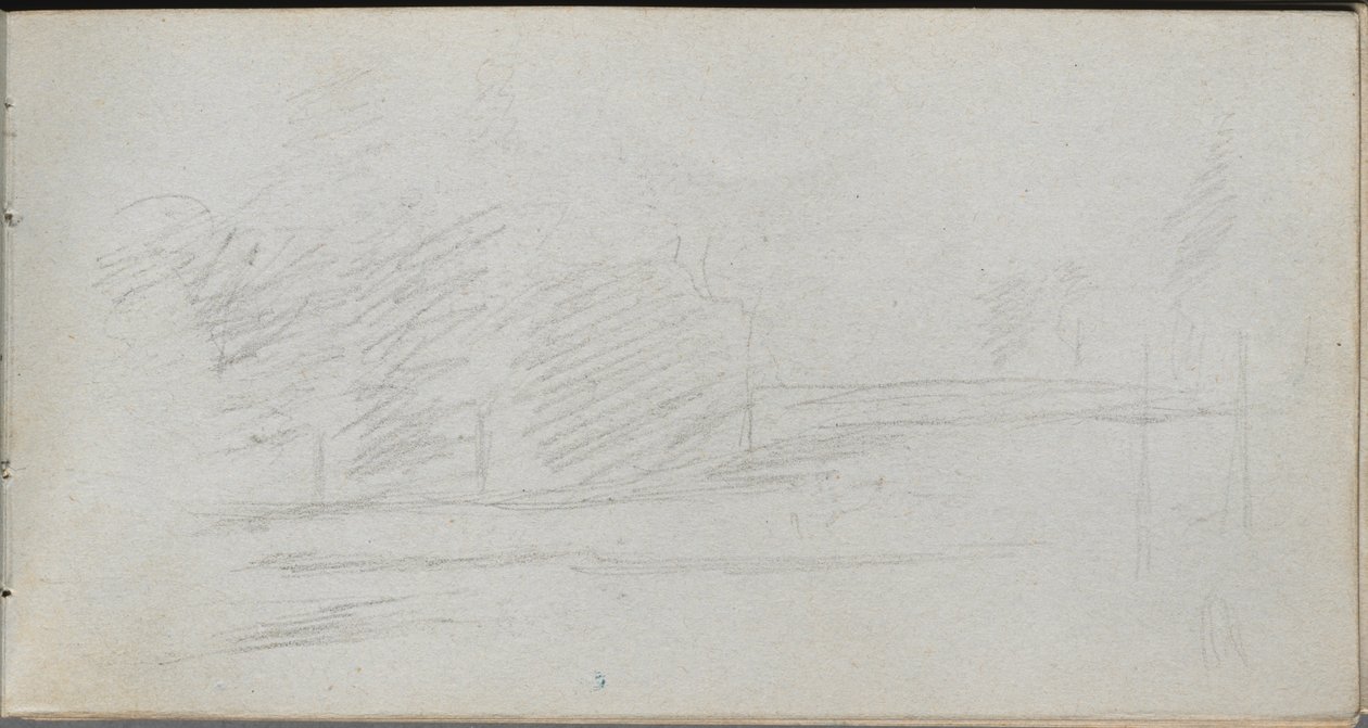 Náčrtník, strana 78: Krajinná studie. od Jean Louis Ernest Meissonier