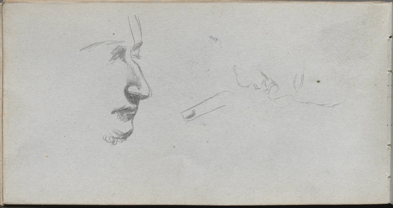 Skicák, strana 80: Studie tváří od Ernest Meissonier