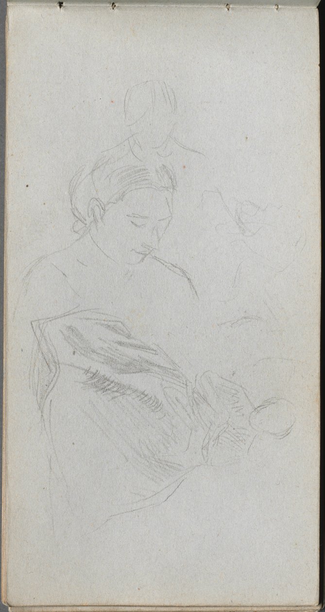Náčrtník, strana 82: Studie obrázků. od Jean Louis Ernest Meissonier