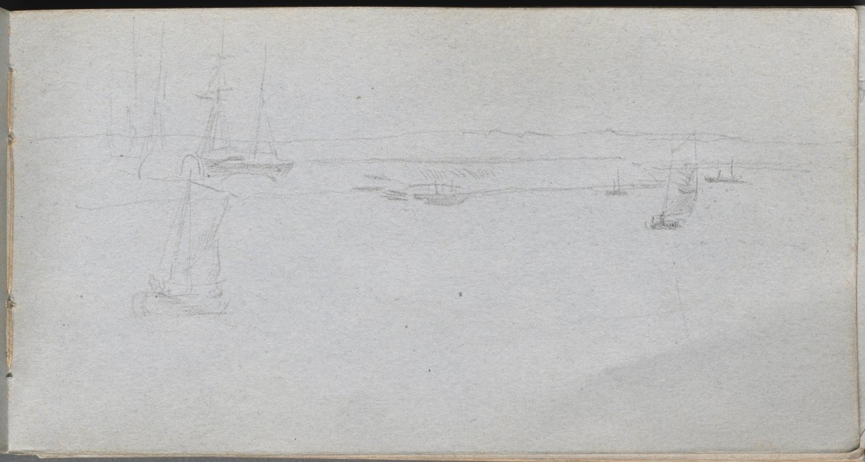 Náčrtník, strana 94: Přímořská krajina. od Jean Louis Ernest Meissonier