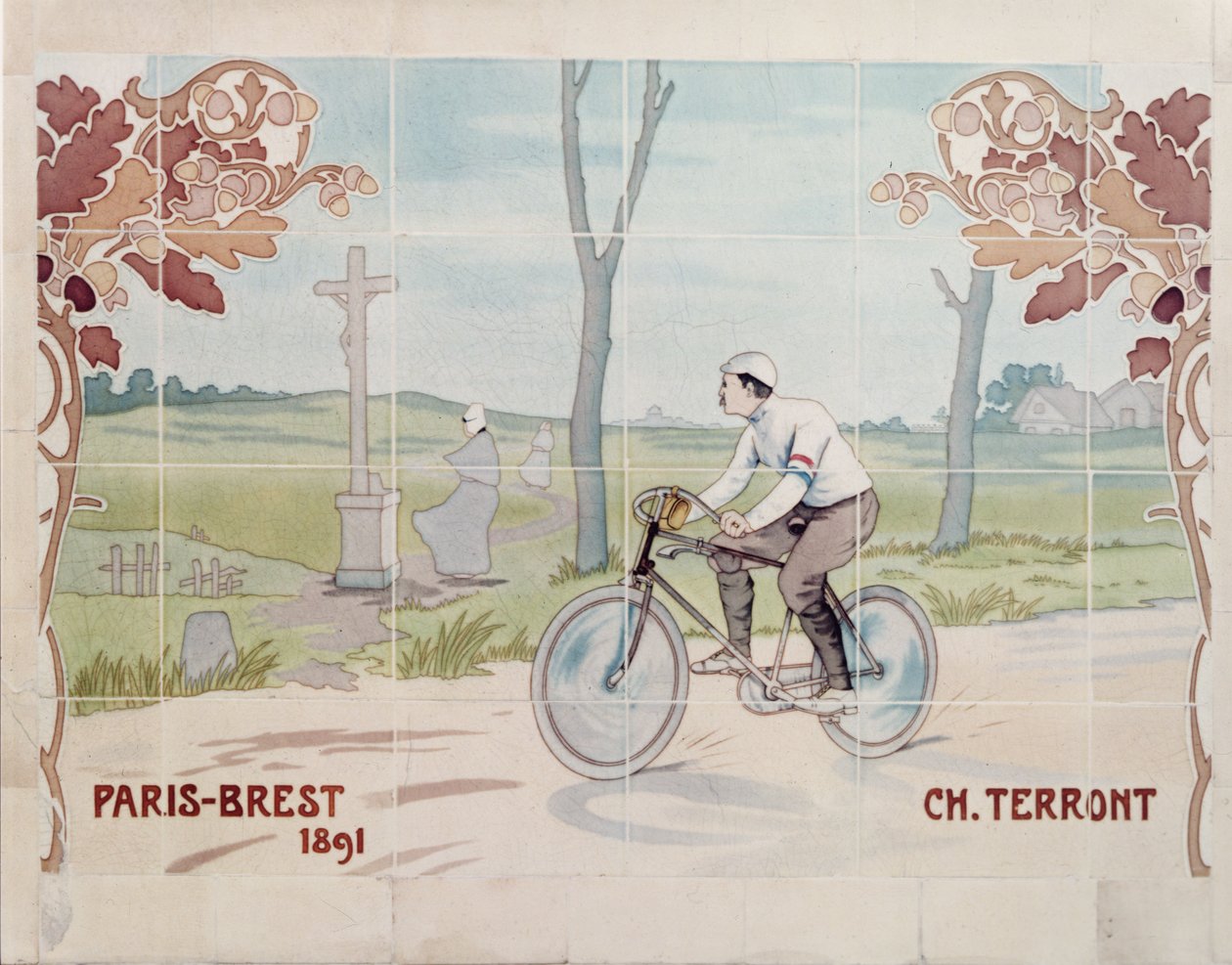 Charles Terront při prvním dálkovém cyklistickém závodě v roce 1891 mezi Paříží a Brestem. od Ernest Montaut