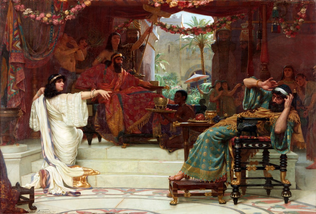 Esther odsuzující Hamana králi Ahasverovi, 1888 od Ernest Normand