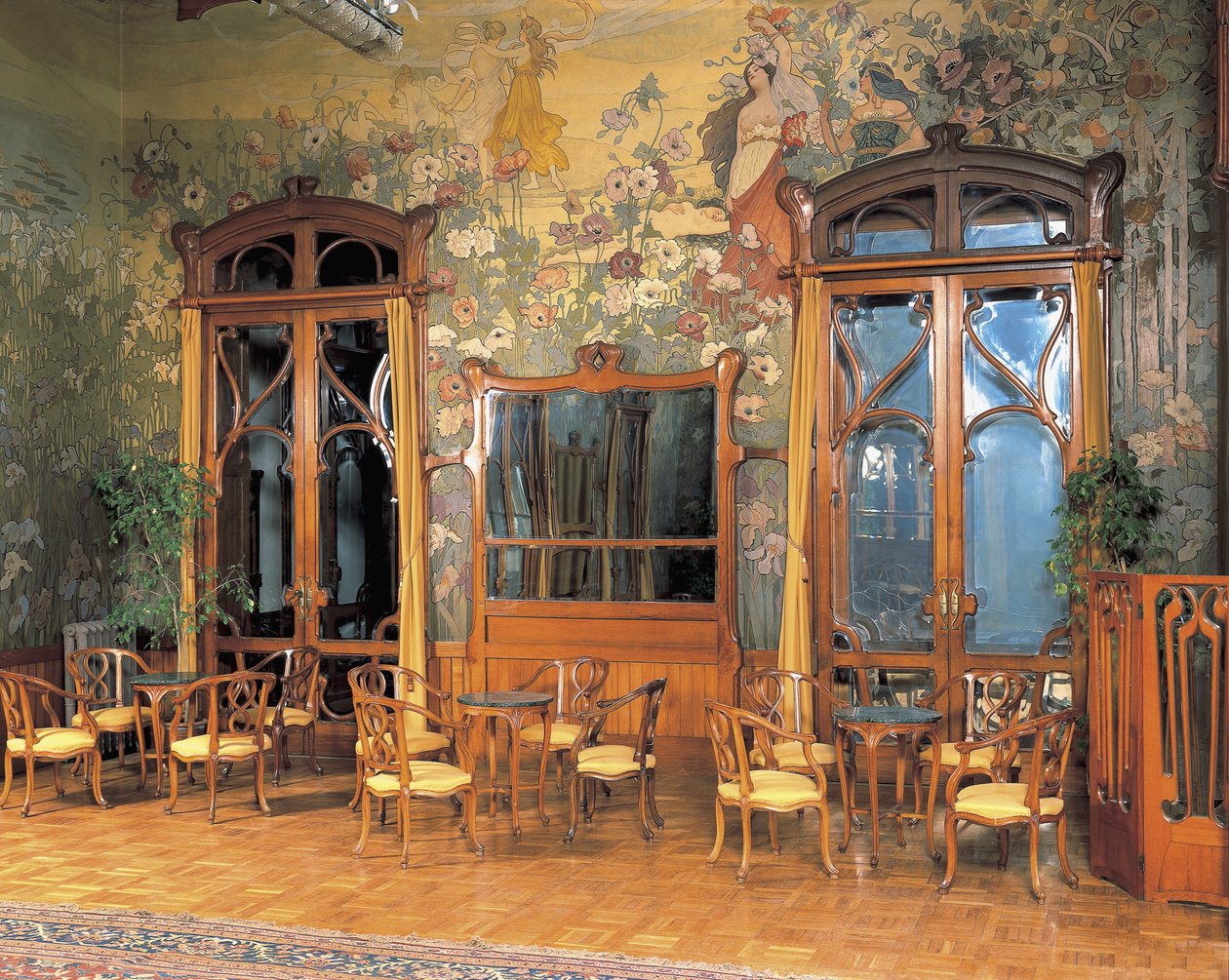 Interiéry sálu velkého hotelu, Villa Igea, Palermo, Sicílie, Itálie od Ernesto Basile