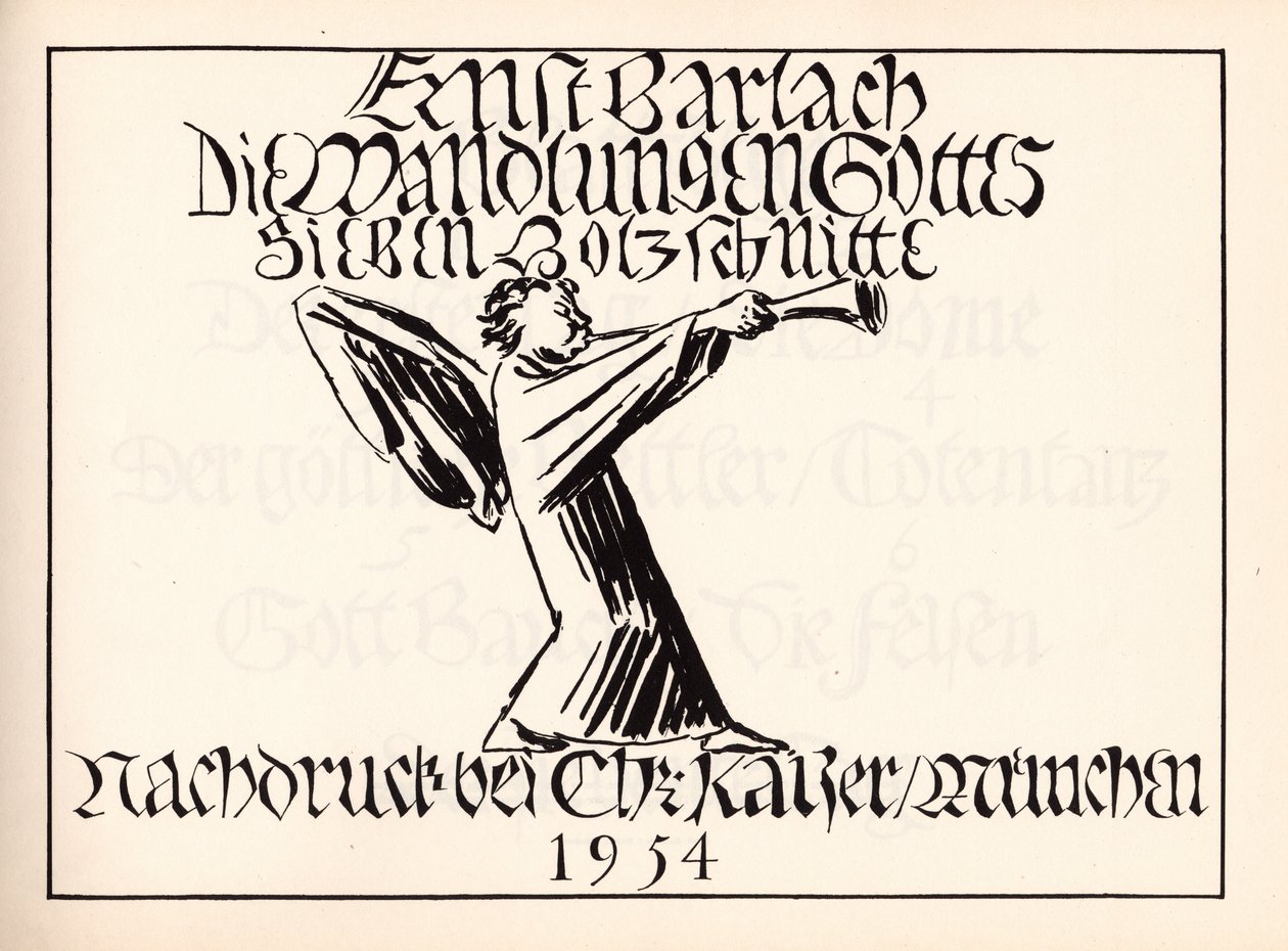 Změny boha - titulní stránka od Ernst Barlach