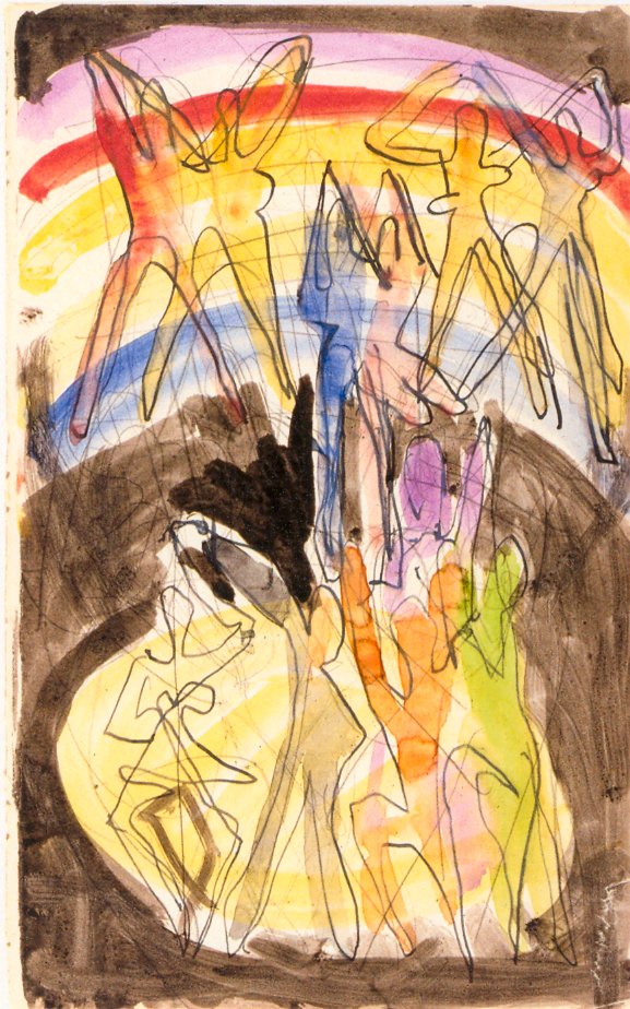 Design pro hodovní síň v Essenu - Colorful -dance backsiden od Ernst Ludwig Kirchner