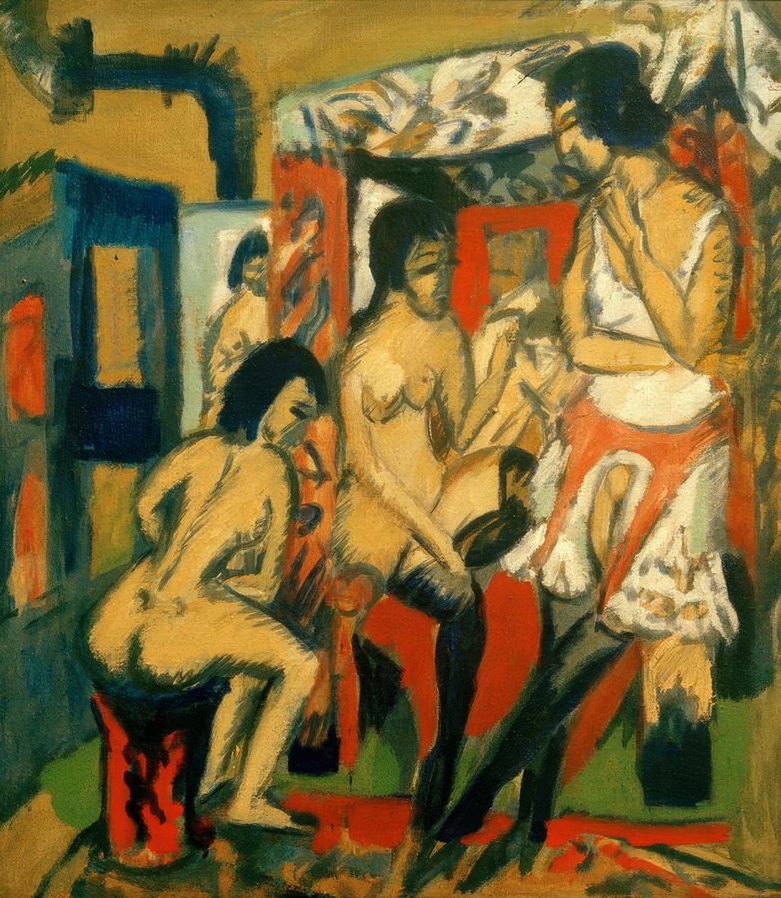 Akty ve studiu od Ernst Ludwig Kirchner