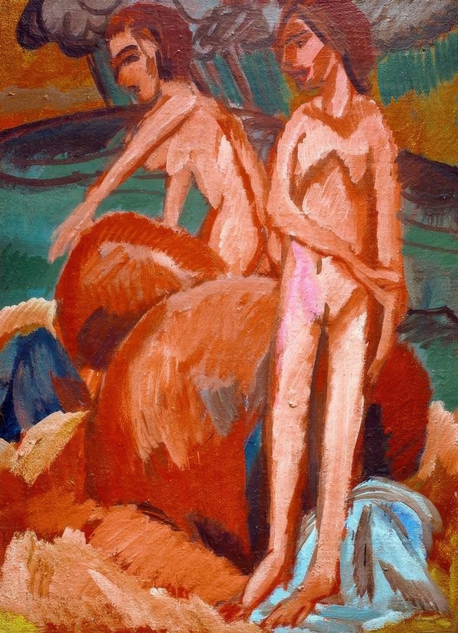 Koupání u moře od Ernst Ludwig Kirchner
