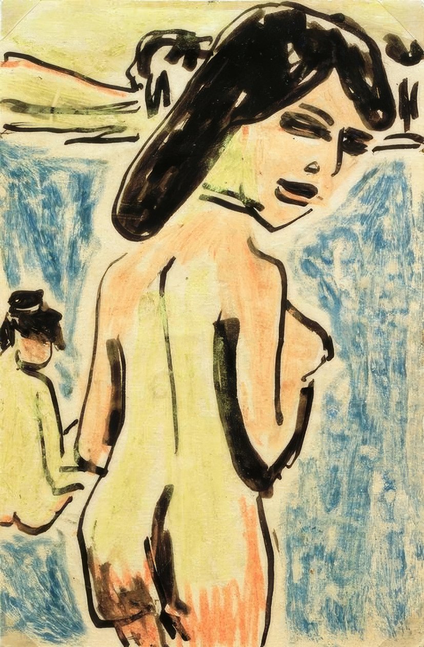 Koupání u rybníka od Ernst Ludwig Kirchner