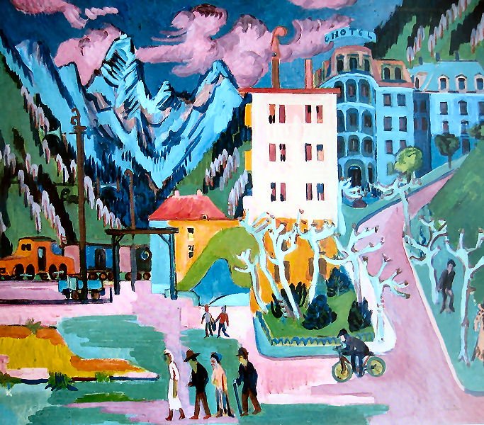 Vlakové nádraží v Davosu od Ernst Ludwig Kirchner