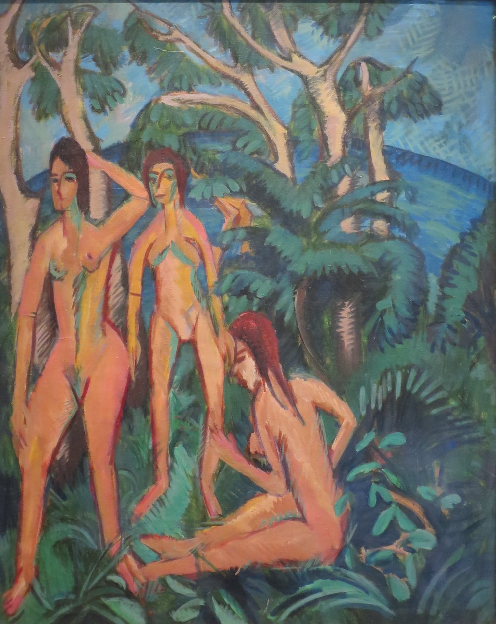 Koupající se pod stromy od Ernst Ludwig Kirchner