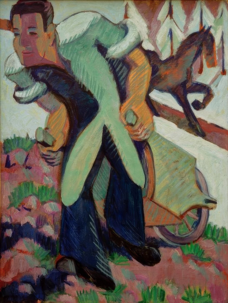 Farmář táhne trakař od Ernst Ludwig Kirchner