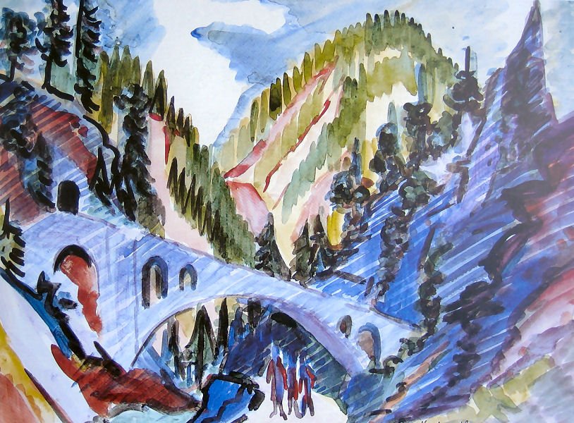 Most v údolí Landwasser od Ernst Ludwig Kirchner