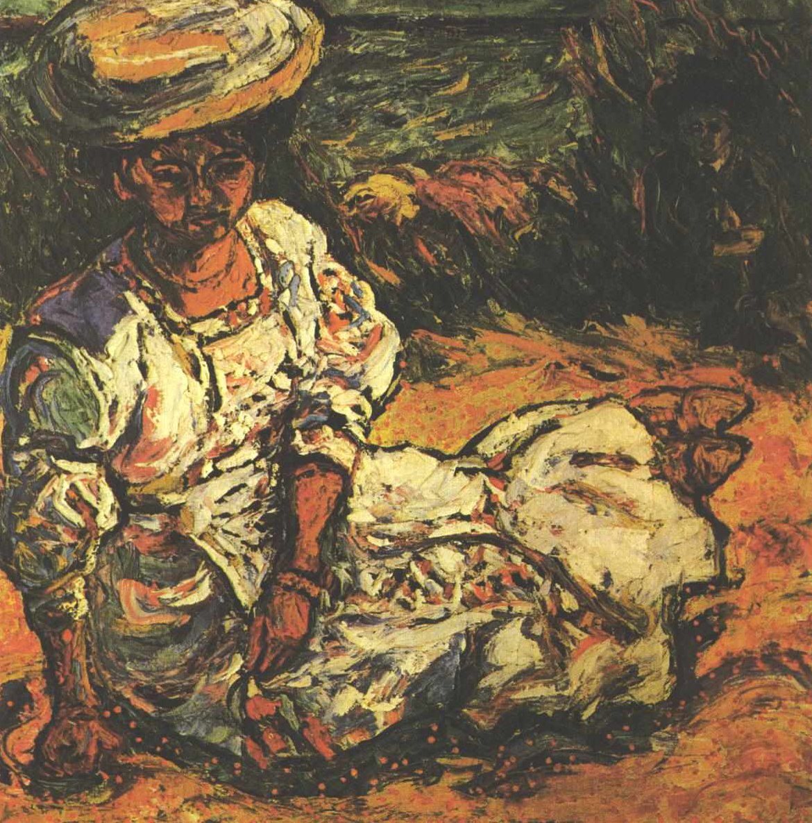 Portrét dámy v bílých šatech od Ernst Ludwig Kirchner