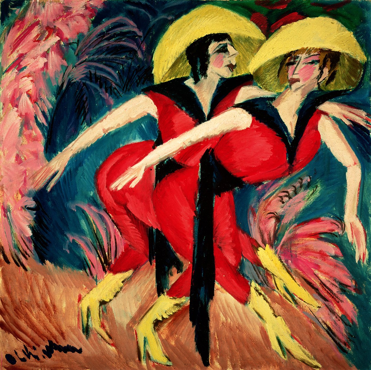 Tanečníci v červeném, 1914 od Ernst Ludwig Kirchner