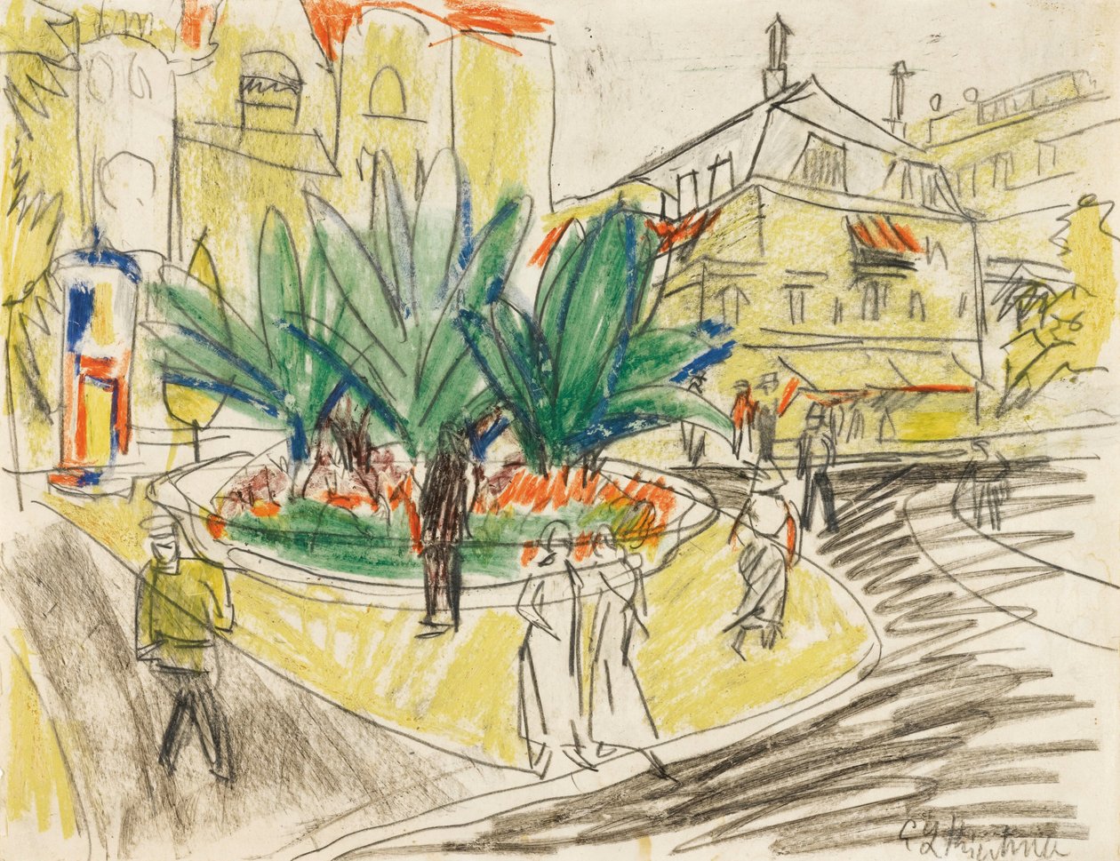 Bosket na Albertplatzu v Drážďanech od Ernst Ludwig Kirchner