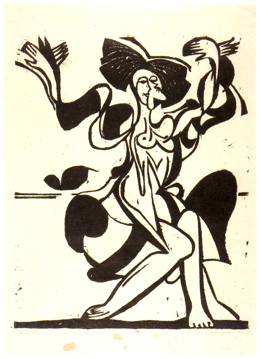 Tančící Mary Wigmanová od Ernst Ludwig Kirchner