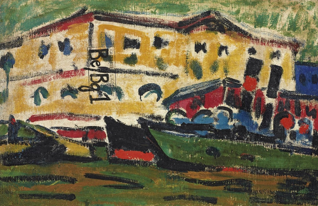 Labské bárky před žlutými domy od Ernst Ludwig Kirchner