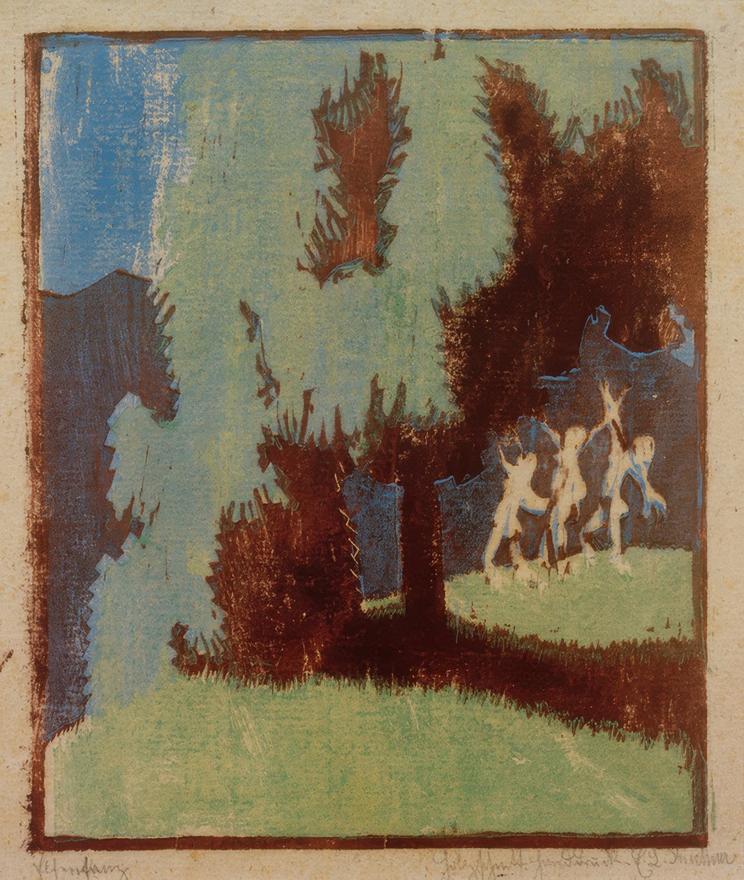 Elfský tanec v měsíčním světle od Ernst Ludwig Kirchner