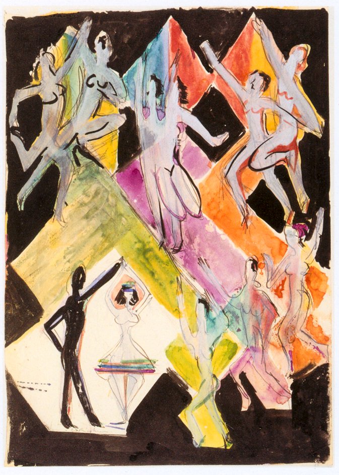 Předloha pro nástěnný tanec barev od Ernst Ludwig Kirchner