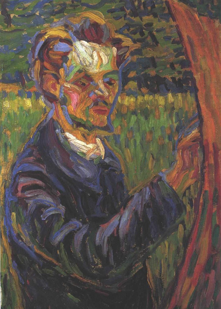 Erich Heckel u stojanu od Ernst Ludwig Kirchner