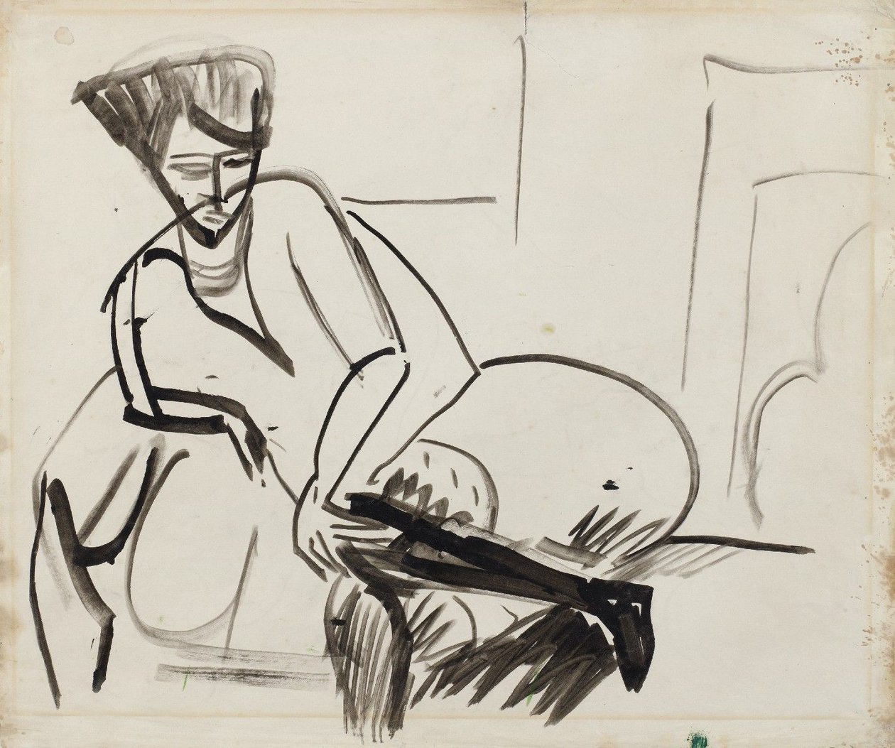 Žena na pohovce od Ernst Ludwig Kirchner