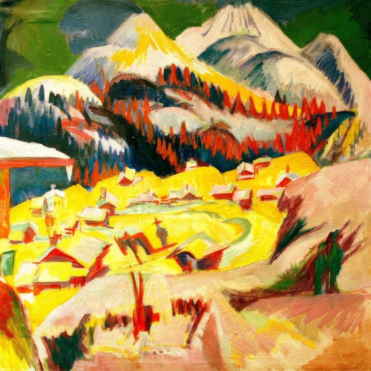 Frauenkirch v zimě od Ernst Ludwig Kirchner
