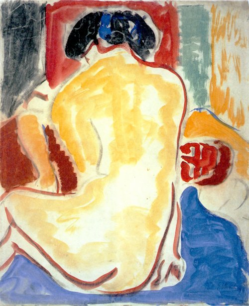 Žlutá záda nahá od Ernst Ludwig Kirchner
