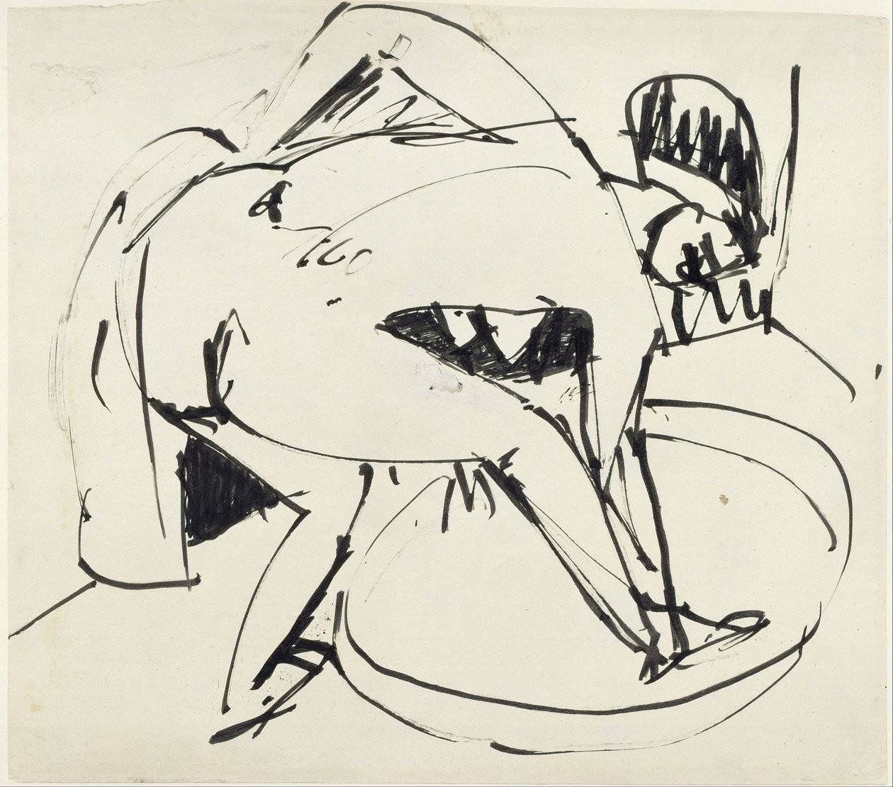 Dívka ve vaně od Ernst Ludwig Kirchner