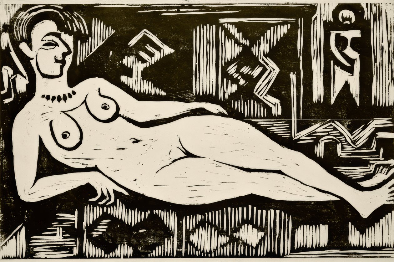Velká nahá žena vleže od Ernst Ludwig Kirchner