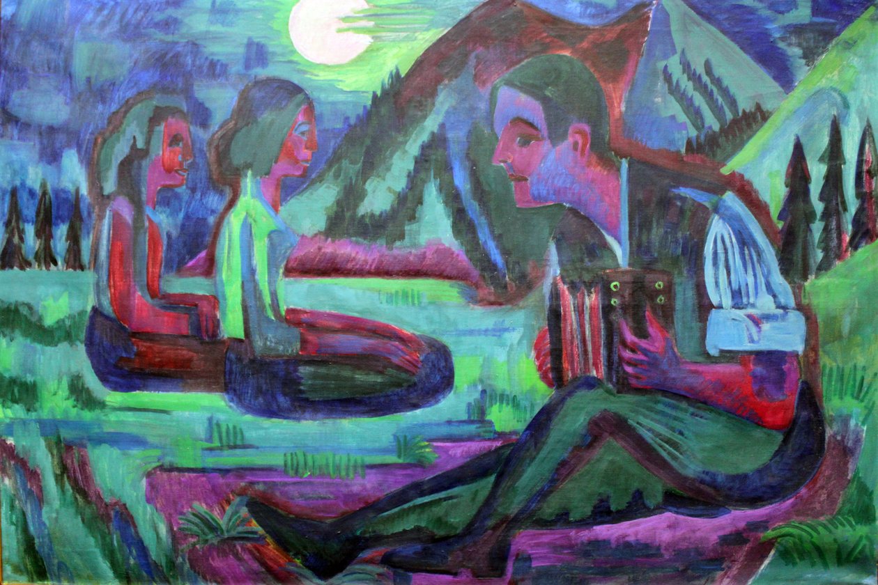 Handorgler v Mondnachtu od Ernst Ludwig Kirchner
