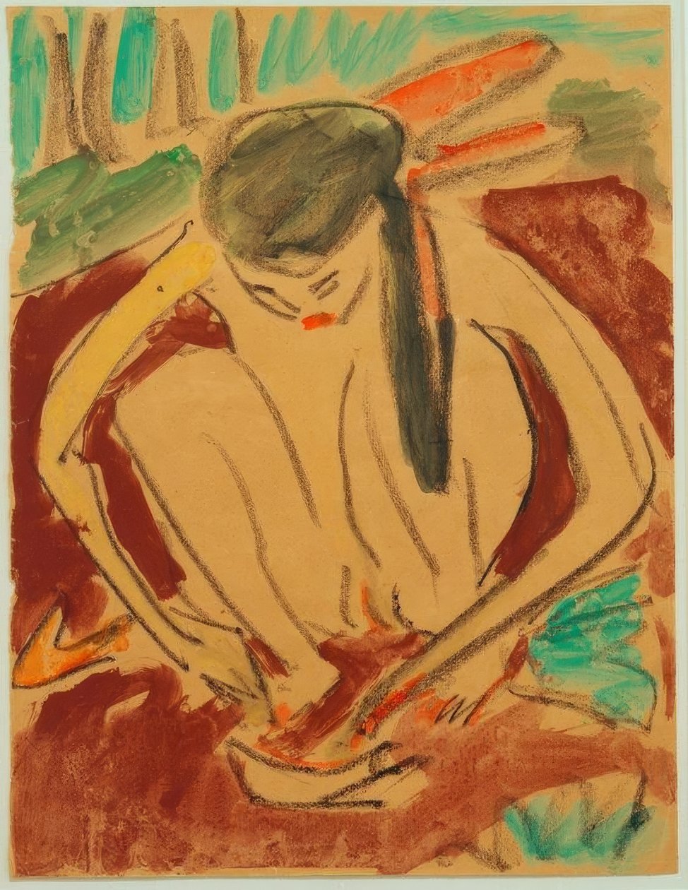 Přikrčená dívka od Ernst Ludwig Kirchner