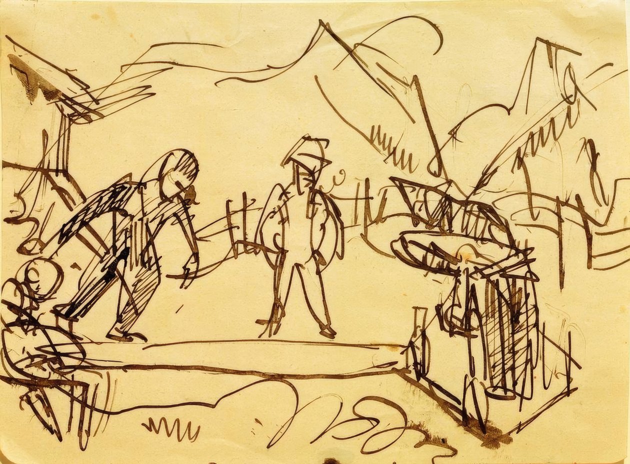 Bowlingová dráha na Stafelalpu od Ernst Ludwig Kirchner