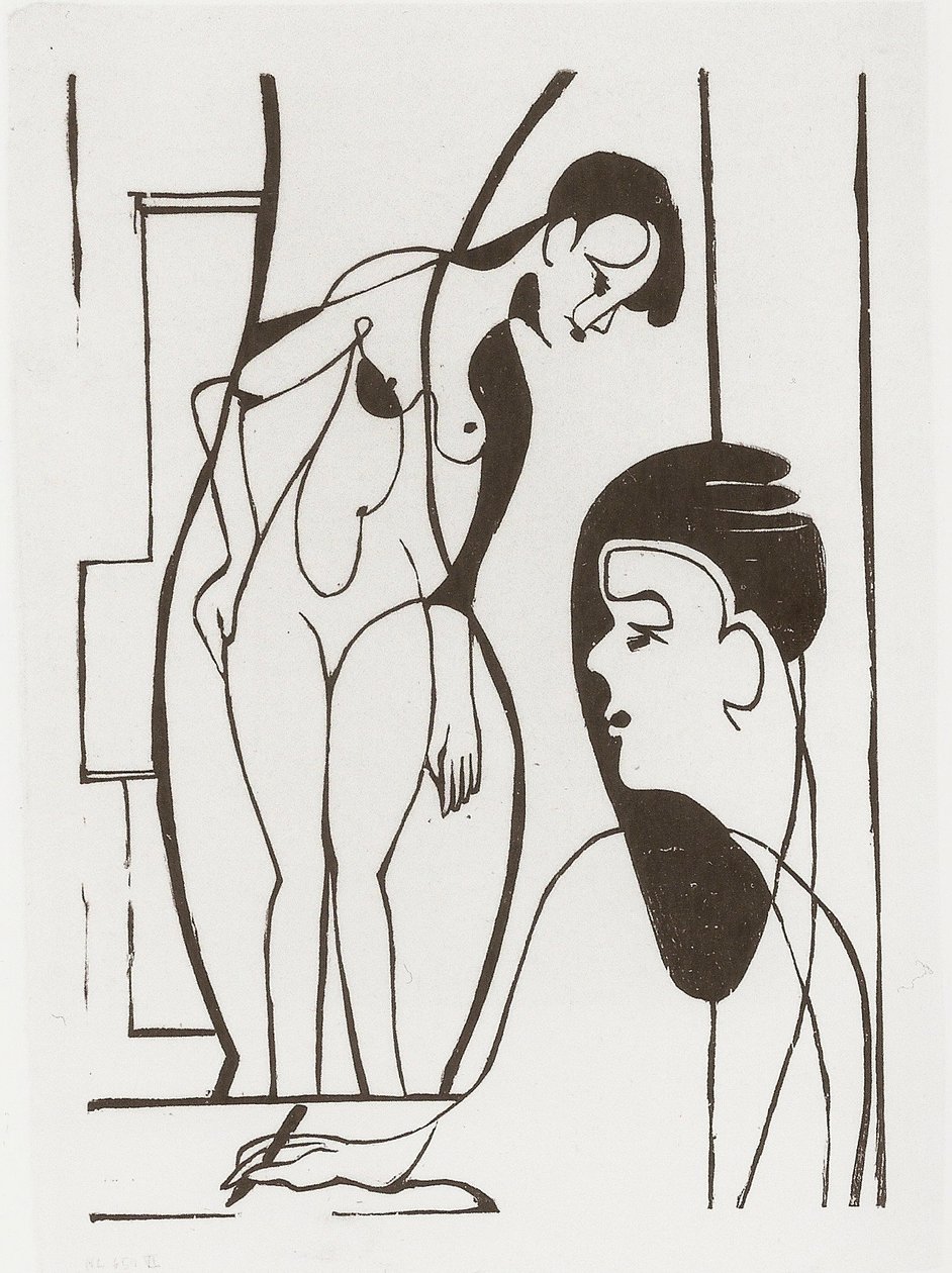 Umělec a model od Ernst Ludwig Kirchner