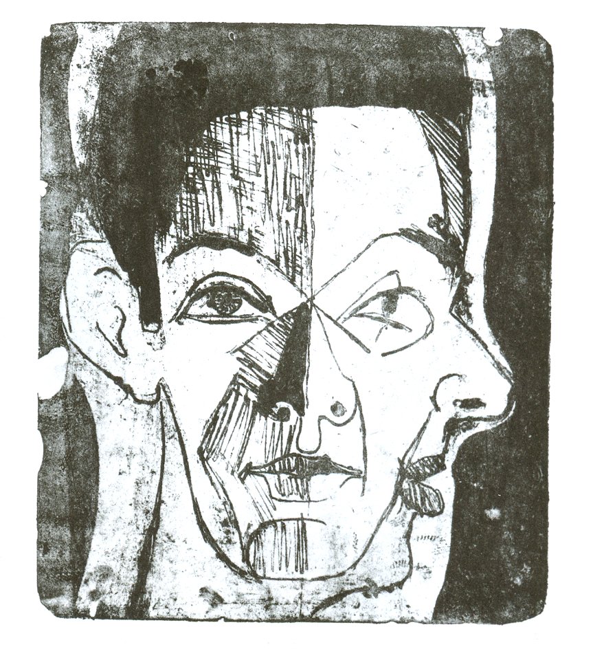 Studie hlavy od Ernst Ludwig Kirchner