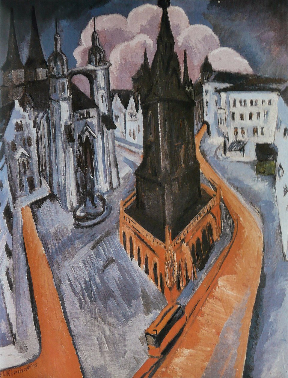 Červená věž od Ernst Ludwig Kirchner