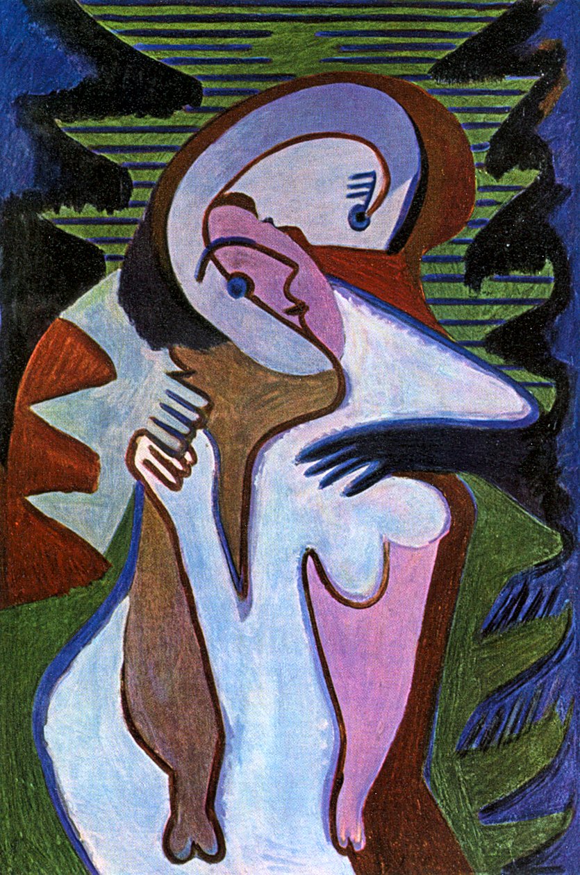 Milenci (polibek) od Ernst Ludwig Kirchner