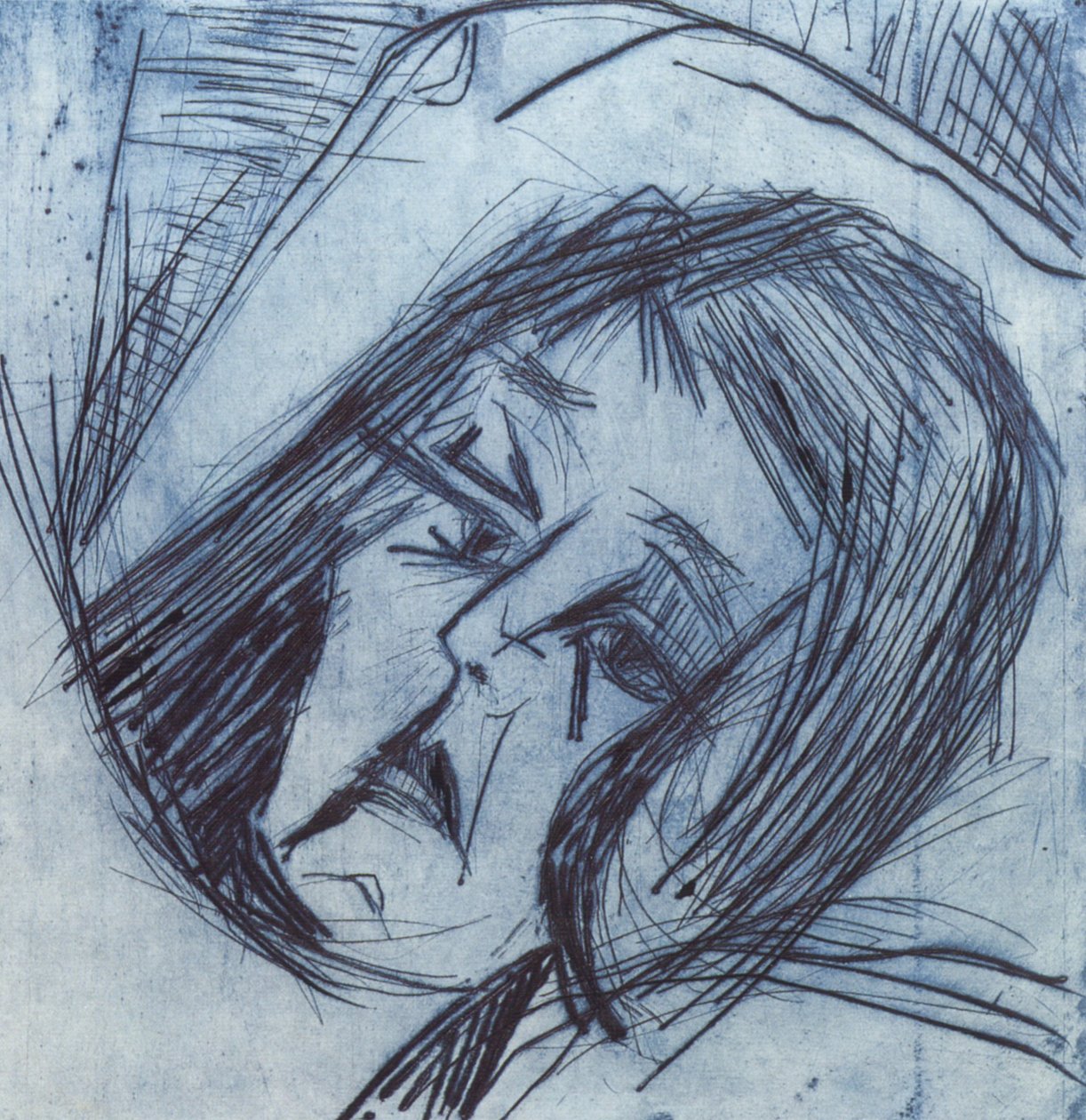 Hlava ležící dívky od Ernst Ludwig Kirchner