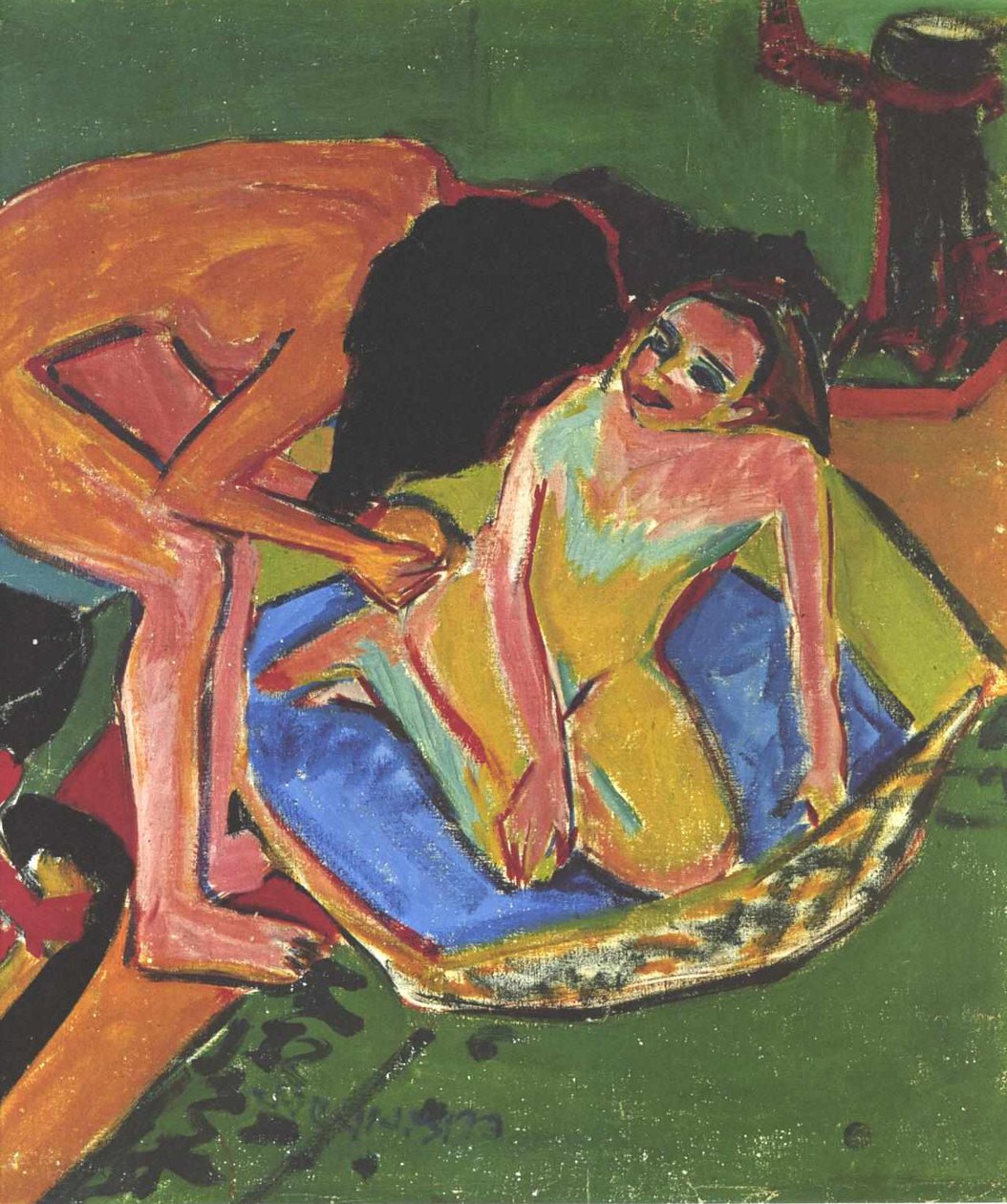 Marcella a Fränzi ve studiu od Ernst Ludwig Kirchner