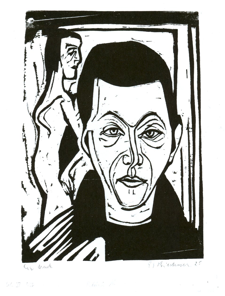 Mužská hlava od Ernst Ludwig Kirchner