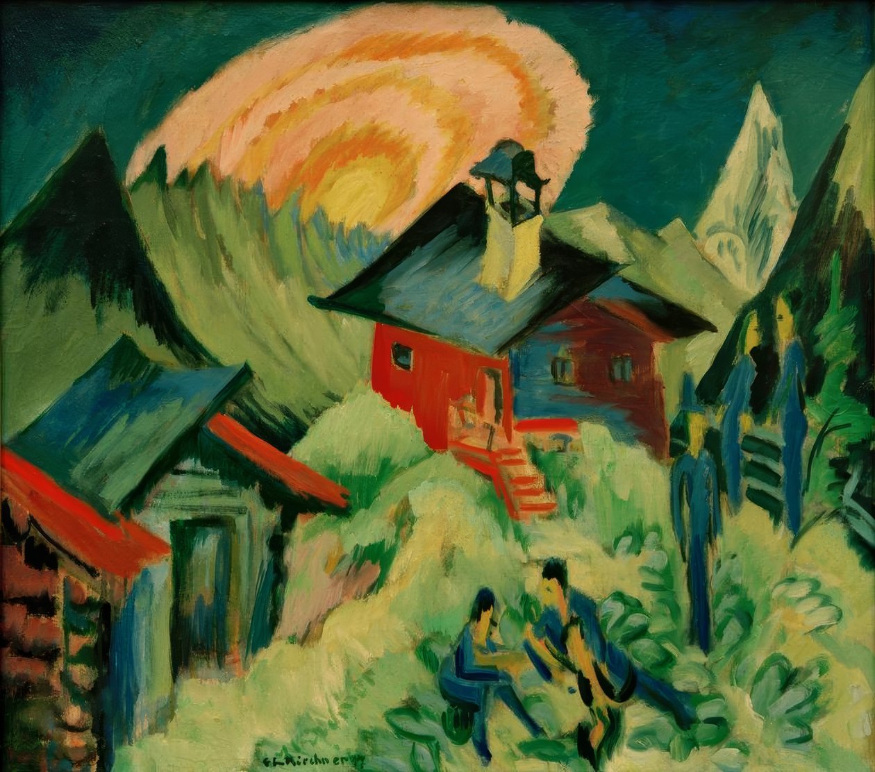 Východ Měsíce na Stafelalpu od Ernst Ludwig Kirchner